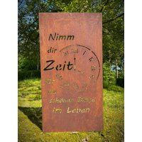 Hingucker Wunderschöner Sichtschutz Nimm Dir Zeit Edelrost Hingucker Stele Mit Rahmen Erdspieße Sehr Stabil Rost Patina von METALLKUNSTHANDWERK