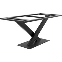 MetaloPro Tischbein Sargas Frame – Schwarzes Metallgestell In X-Form Im Schwerlast-Design Für Moderne Ess-, Schreib- Und Couchtisch - 160x80x74cm von METALOPRO