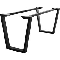 Tischbein Atria Epox – Schwarzes Trapezförmiges Metallgestell Mit Pulverbeschichtung Für Ess- Und Arbeitstische In Modernen Innenräumen - 150x70x72cm von METALOPRO