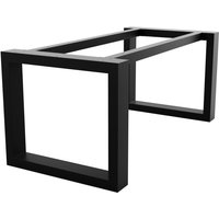 Tischbein Eta Extreme – Schwarze Metallkonstruktion Mit Rechteckigem Rahmen Im Industrial-Stil Für Ess- Und Arbeitstische - 220x80x72cm - Metalopro von METALOPRO