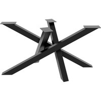 Tischbein Mikado – Moderne Schwarze Metallkonstruktion Mit Dynamischer Linienführung Im Design-Look Für Ess-, Konferenz- Und Bürotische - 140x70x72cm von METALOPRO