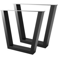 Metalopro - Tischbeine Atria Lite Extreme – Schwarze Robuste Tischbeine Aus Stahl In V-Form Mit Minimalistischem Industrial-Design Und Matt Schwarzer von METALOPRO
