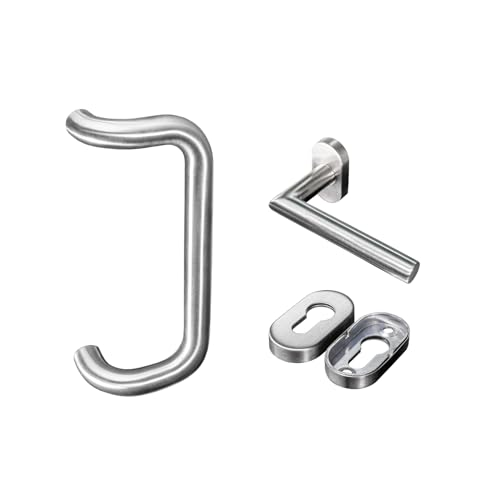 METALUSTIC Stangengriff Stoßgriff 300MM, Edelstahl, Türgriff, Stossgriff für Haustür, verschiedene Größen, Griffschaft aus Edelstahl von METALUSTIC