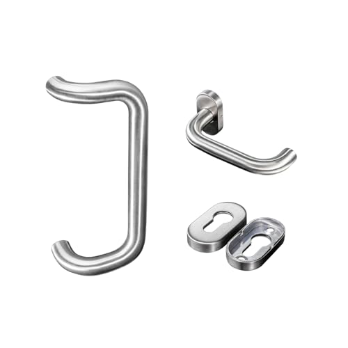 METALUSTIC Stangengriff Stoßgriff 300MM Edelstahl, Türgriff, Stossgriff für Haustür, verschiedene Größen, Griffschaft aus Edelstahl 8 MM X 165 MM von METALUSTIC