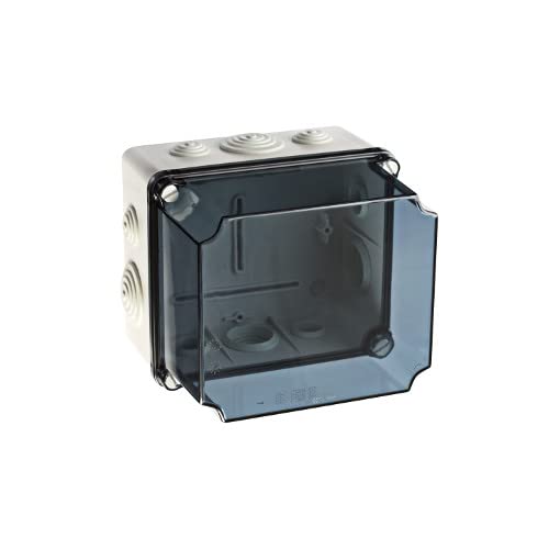IP65 Aufputz Feuchtraum Abzweigkasten Verteilerkasten Abzweigdose Verteilerdose (175x151x155mm transparent) von METEOBOX Elektrosysteme