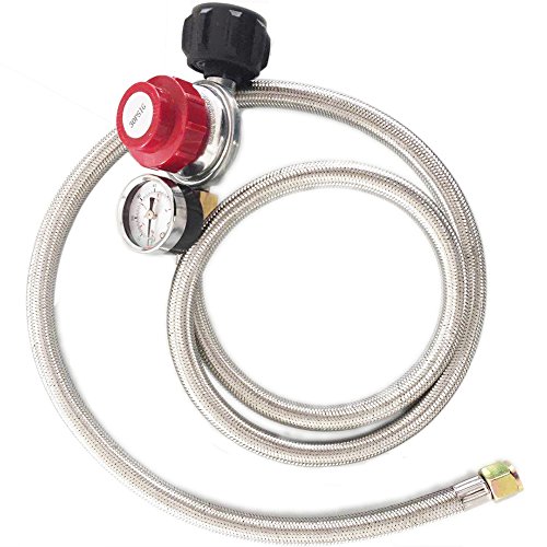 METER STAR 0–30 PSI Hochdruck-Einstellbarer Propan-Schlauch mit verstellbarem Band, geflochtener Schlauch, 152,4 cm von METER STAR