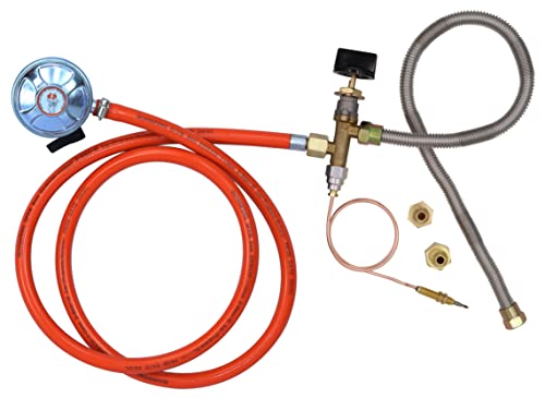 METER STAR CE-geprüfte Teile Propangas-Feuerstelle / Kaminteile, Gasregelventil, Reglerventil mit 27 mm, 37 mbar, Propan-Durchflussregler und Schlauch von METER STAR