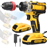 21 v 2-in-1-Lithium-Bohrschrauber, elektrischer Schraubendreher, multifunktionales Elektrowerkzeug, Bürstenmotor mit hohem Drehmoment, praktischer 21 v 2-in-1-Lithium-Bohrschrauber, elektrischer Schraubendreher, multifunktionales Elektrowerkzeug, Bürstenmotor mit hohem Drehmoment, praktischer von METERK