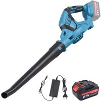 Akku-Laubbläser, 21 V, batteriebetriebener Laubbläser, mit Schnellladegerät, 81,19 CFM, 52,1 MPH, leichter, leistungsstarker Laubbläser für Laubstaub von METERK