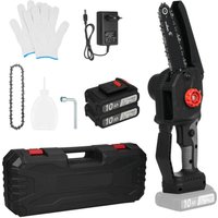 Akku-Mini-Kettensäge, 6-Zoll-Elektrokettensäge, batteriebetriebener 68-VF-Akku mit Spritzschutz zum Holzschneiden, Baumschneiden, Gartenarbeit, von METERK