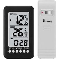 Meterk - lcd ℃/℉ Digitales kabelloses Innen-/Außenthermometer Uhr Temperaturmessgerät mit Sender von METERK