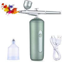 Tragbare elektrische Airbrush-Luftpumpe, 2 Geschwindigkeiten einstellbar (eingebauter Lithium-Akku), grün von METERK