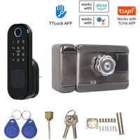 Tuya WiFi Keine Verkabelung Wasserdichtes Fingerabdruckschloss Digitaler Code Elektronisches Türschloss Für Die Sicherheit Zu Hause Kompatibel mit von METERK