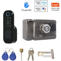 Tuya WiFi ohne Verkabelung, wasserdichtes Fingerabdruckschloss, digitaler Code, elektronisches Türschloss für die Sicherheit zu Hause, kompatibel mit von METERK