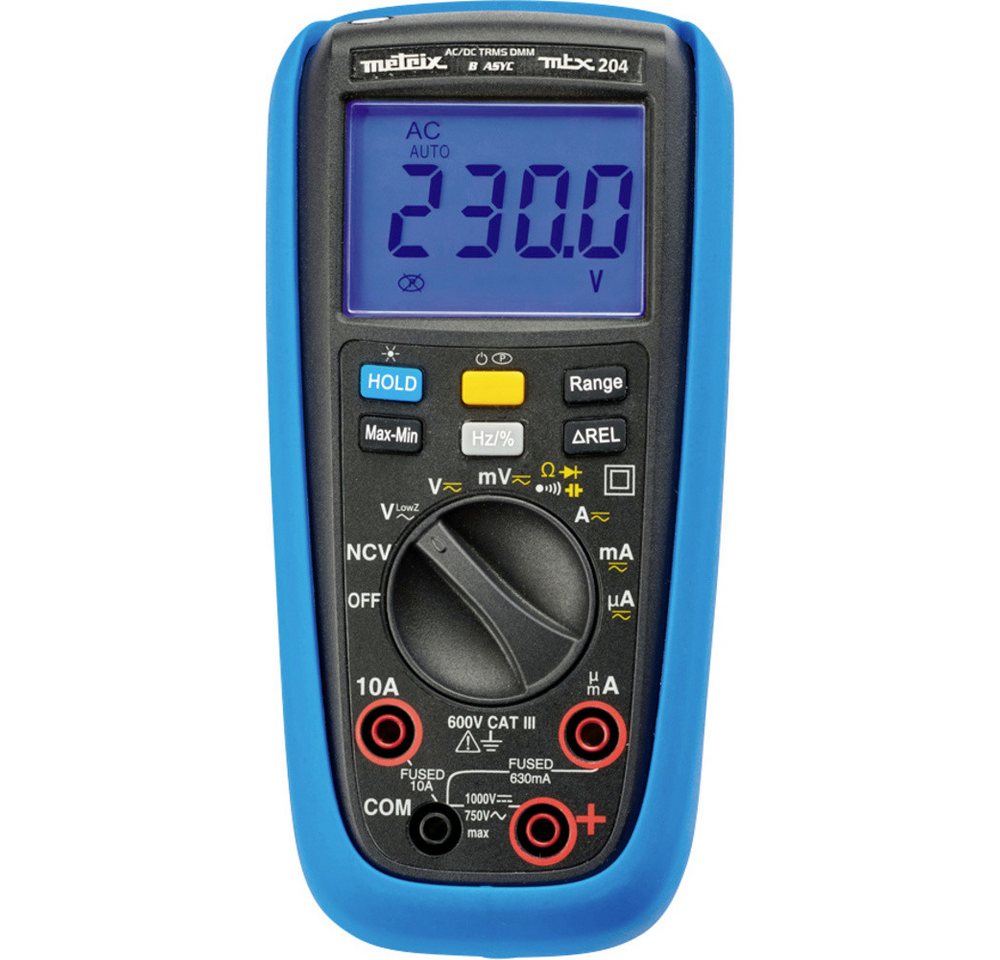 METRIX Spannungsprüfer Metrix MTX 204 Hand-Multimeter digital Grafik-Display CAT III 600 V A, (MTX 204) von METRIX
