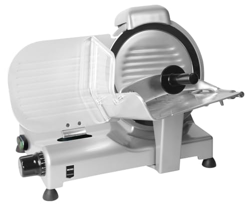 METRO Professional Gastro Schneidemaschine, Edelstahl, Schnittstärke 1-15 mm, mit Sicherheitsabschaltung und Dauermodus, 230V, silber (25 cm) von METRO Professional