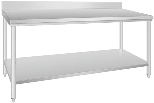 METRO Professional Arbeitstisch GWTS4187B, Edelstahl, 180 x 70 x 85 cm, Silber von METRO Professional