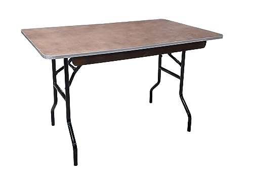METRO Professional Banketttisch, Stahl/Sperrholz, 122 x 76 x 76 cm, rechteckig, schwarz/braun, Möbel, Dining von METRO Professional