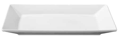 METRO Professional Flacher Essteller Modern, 28x23cm, Teller aus Porzellan, Rechteckig, Spülmaschinenfest, Mikrowellengeeignet, Stapelbar, 6 Stück von METRO Professional