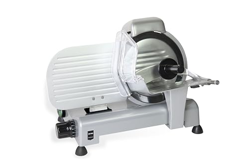 METRO Professional Gastro Schneidemaschine, Edelstahl, Schnittstärke 1-15 mm, mit Sicherheitsabschaltung und Dauermodus, 230V, silber (22 cm) von METRO Professional
