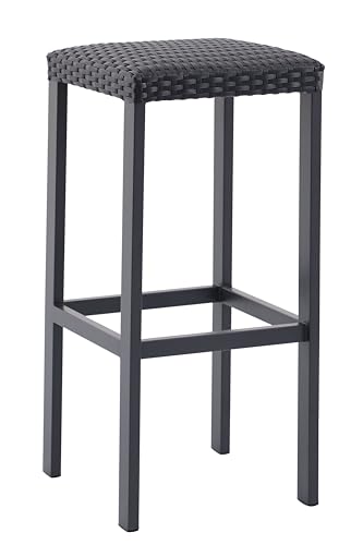 METRO Professional Barhocker mit Fußstütze Balsario, Aluminium/PE Rattan, Gepolsterter Sitz, 150 kg Tragkraft, Schwarz METRO Professional Barhocker mit Fußstütze Balsario, Aluminium/PE Rattan, Gepolsterter Sitz, 150 kg Tragkraft, Schwarz von METRO Professional