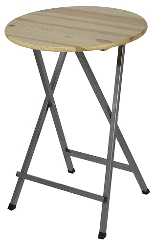 METRO Professional Holz-Stehtisch, Kiefernholz/Metall, Ø 78 x 110 cm, braun von METRO Professional