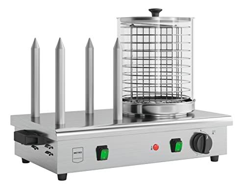 METRO Professional Hot Dog Maker mit 4 Brotstangen GHM2001, Edelstahl, Temperaturbereich bis 100°C, 550 W, silber von METRO Professional