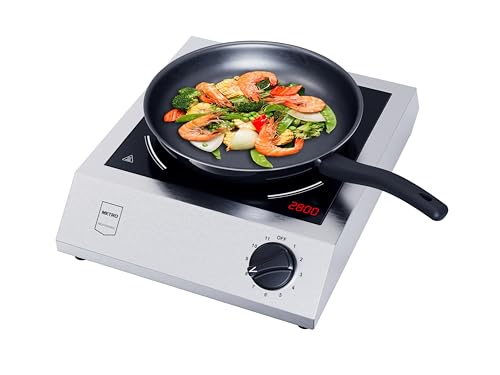 METRO Professional Induktionskochfeld GIC3500, Edelstahl/Glaskeramik, 3500 W, 11 Leistungsstufen, LED-Anzeige, automatische Topferkennung, Überhitzungsschutz, Silberknopf (schwarz) METRO Professional Induktionskochfeld GIC3500, Edelstahl/Glaskeramik, 3500 W, 11 Leistungsstufen, LED-Anzeige, automatische Topferkennung, Überhitzungsschutz, Silberknopf (schwarz) von METRO Professional