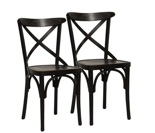 METRO Professional Restaurant-Stuhl Cross, 2er Set Esszimmerstühle, Buchen-Holz, 46 x 47 x 85 cm, 110 kg Tragkraft, mit Kunststoffgleitern, Wenge METRO Professional Restaurant-Stuhl Cross, 2er Set Esszimmerstühle, Buchen-Holz, 46 x 47 x 85 cm, 110 kg Tragkraft, mit Kunststoffgleitern, Wenge von METRO Professional