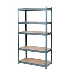 METRO Professional Schwerlastregal, Metall Lager-Regal/kellerregal, 90x45x180 cm, 5 verstellbaren Böden, grau von METRO Professional
