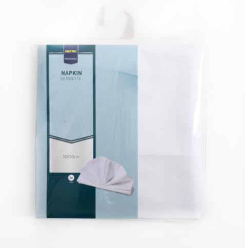 METRO Professional Servietten, 50 x 50 cm, Polyester, Weiß, 3 Stück von METRO Professional