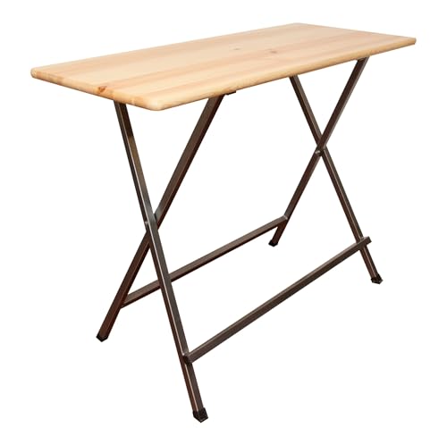 METRO Professional Stehtisch, Holz/Metall, 60 x 140 x 110 cm, klappbar, braun von METRO Professional