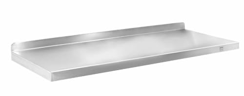 METRO Professional Wandregal GWMS4160, Edelstahl Küchenregal, 100 kg Traglast, mit Montage - Kit, 160 x 40 x 8 cm, Silber (140 x 40 x 8 cm) von METRO Professional
