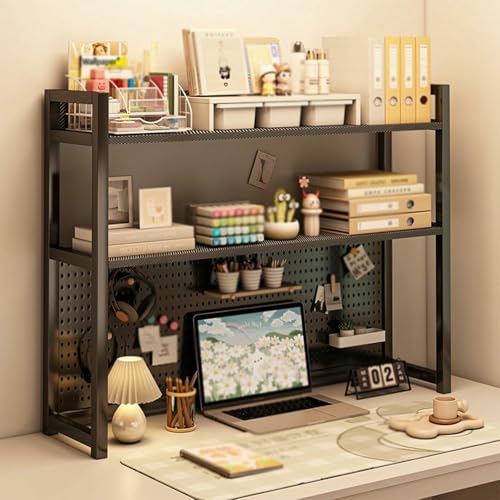 METTEOR Bücherregal, 3-stöckiges Schreibtisch-Bücherregal, Computer-Desktop-Organizer, Mehrzweck-Arbeitsplatten-Ständer, Ausstellungsregal, Schreibtisch-Ständer, Wohnheim-Desktop-Ständer, für Büro, von METTEOR