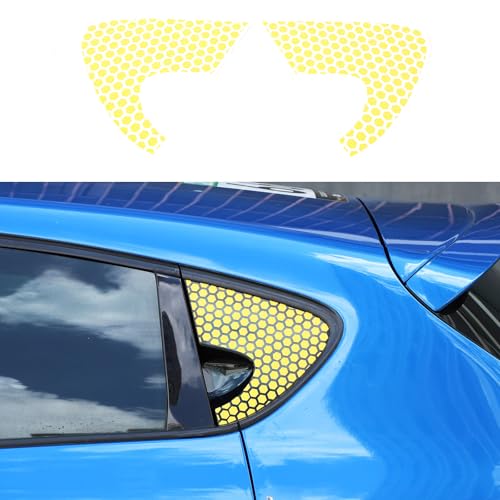 Auto-Aufkleber für hintere Seitenfenster für Seat Leon MK2 2008–2012, Heckscheiben-Aufkleber, Zierleiste, Autofensteraufkleber, Auto-Vinyl-Aufkleber (gelbe Waben) von METYOUCAR