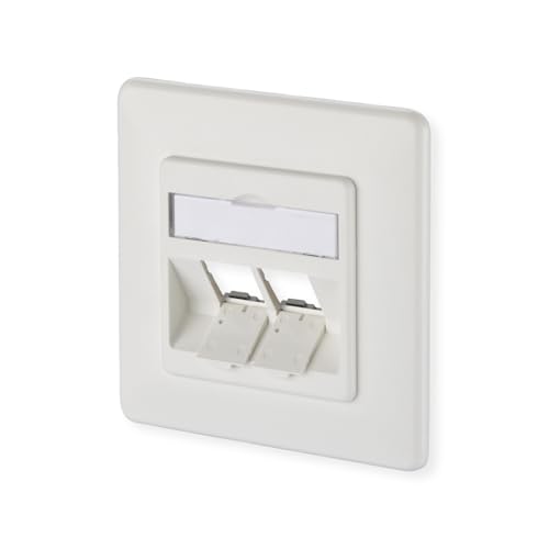 MC Technology E-DAT modul 8/8(8) UP Anschlussdose Unterputz Kat 6 2er reinweiss leer Reinweiss RAL 9010 von METZ CONNECT
