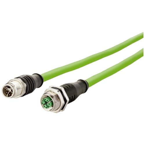 Metz Connect 142M2X12100 M12 Netzwerkkabel, Patchkabel CAT 6a S/FTP 10.00m Grün PUR-Mantel, Säureb von METZ CONNECT