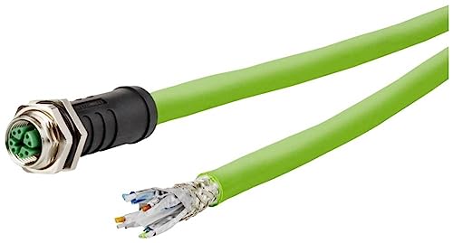 Metz Connect 142M7X20050 M12 Netzwerkkabel, Patchkabel CAT 6a S/FTP 5.00m Grün PUR-Mantel, Säurebe von METZ CONNECT