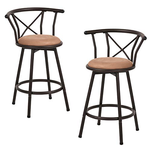 MEUBLE COSY 2er Set Barhocker Sitzhöhe Drehbarer Industriestil mit gepolsterter Fußstütze mit Rückenlehne und Kissen MEUBLE COSY 2er Set Barhocker Sitzhöhe Drehbarer Industriestil mit gepolsterter Fußstütze mit Rückenlehne und Kissen von MEUBLE COSY