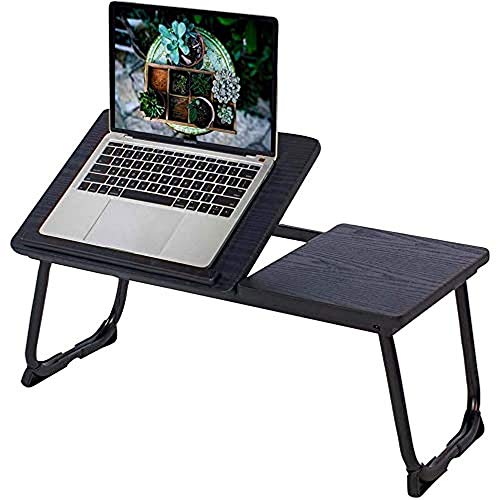 MEUBLE COSY Betttablett Frühstückstablett Laptoptisch Höhenverstellbar mit klappbaren Beinen Betttisch Notebookständer Lese Tisch Schreibtisch Faltbare für Sofa, Bett,Computer,PC, Schwarz von MEUBLE COSY