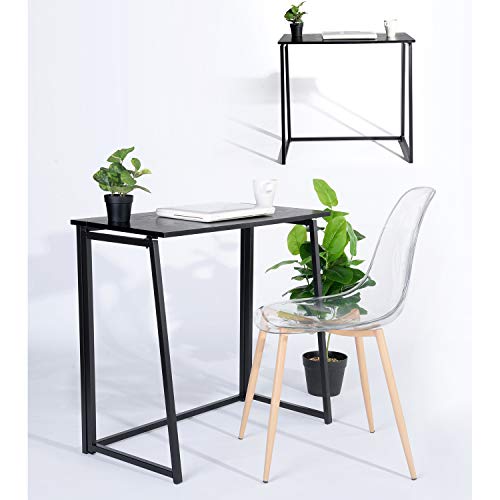 MEUBLE COSY Klapptische Laptoptisch Faltbar Schreibtisch Kleiner Klappbar PC-Tisch fürs Büro, Wohnzimmer, Homeoffice, Einfacher Aufbau, Schwarz von MEUBLE COSY