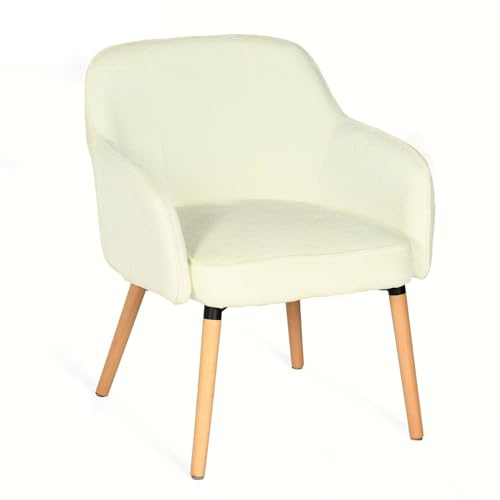 MEUBLE COSY Sessel Wohnzimmer Ohrensessel Relaxsessel Einzelsofa Bequem Lehnstühle Polstersessel Schlafzimmer mit Armlehnen Massivholzbeine, Chenille-Stoff, Beige MEUBLE COSY Sessel Wohnzimmer Ohrensessel Relaxsessel Einzelsofa Bequem Lehnstühle Polstersessel Schlafzimmer mit Armlehnen Massivholzbeine, Chenille-Stoff, Beige von MEUBLE COSY