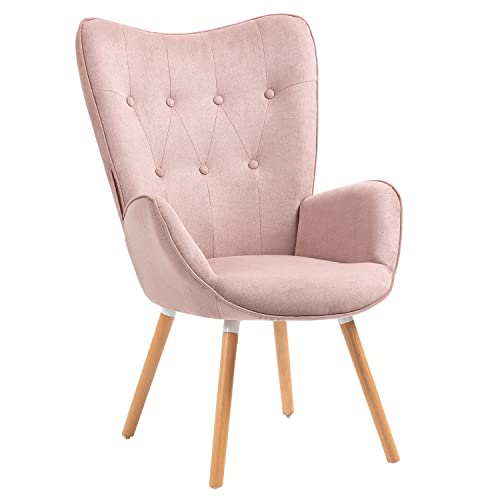 MEUBLE COSY Sessel mit Holzbein Lehnstühle Polstersessel Stoff Lounge Sessel Clubsessel Fernsehsessel Wohnzimmer, Schlafzimmer, Büro von MEUBLE COSY