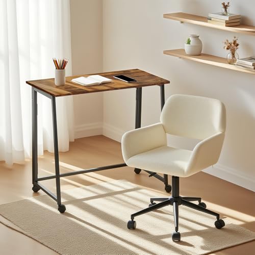 MEUBLE Cosy Schreibtisch Set mit Bürostuhl Kindertisch Faltbar und Stuhl höhenverstellbar fürs Büro Homeoffice, Beige + Braun von MEUBLE COSY