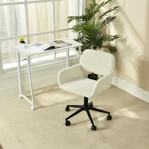 MEUBLE Cosy Schreibtisch Set mit Bürostuhl Kindertisch Faltbar und Stuhl höhenverstellbar fürs Büro Homeoffice, Beige + Weiß von MEUBLE COSY