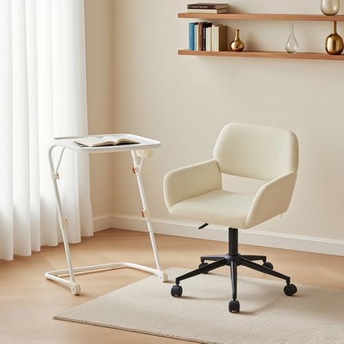 MEUBLE Cosy Schreibtisch Set mit Bürostuhl Kindertisch Faltbar und Stuhl höhenverstellbar fürs Büro Homeoffice, Beige + Weiß von MEUBLE COSY