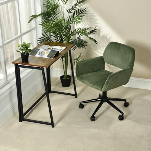 MEUBLE Cosy Schreibtisch Set mit Bürostuhl Kindertisch Faltbar und Stuhl höhenverstellbar fürs Büro Homeoffice, Grün + Braun von MEUBLE COSY