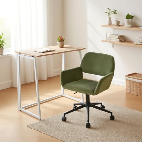 MEUBLE Cosy Schreibtisch Set mit Bürostuhl Kindertisch Faltbar und Stuhl höhenverstellbar fürs Büro Homeoffice, Grün + Eiche von MEUBLE COSY