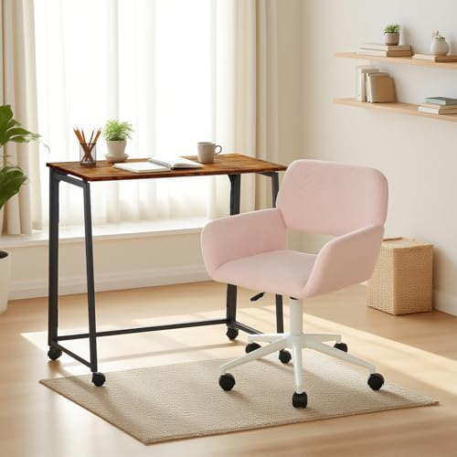 MEUBLE Cosy Schreibtisch Set mit Bürostuhl Kindertisch Faltbar und Stuhl höhenverstellbar fürs Büro Homeoffice, Rosa + Braun von MEUBLE COSY