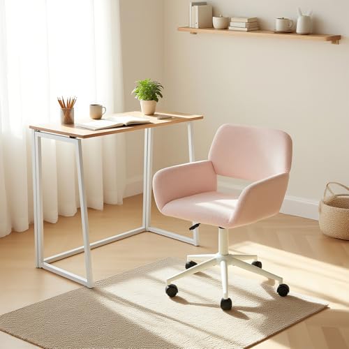 MEUBLE Cosy Schreibtisch Set mit Bürostuhl Kindertisch Faltbar und Stuhl höhenverstellbar fürs Büro Homeoffice, Rosa + Eiche MEUBLE Cosy Schreibtisch Set mit Bürostuhl Kindertisch Faltbar und Stuhl höhenverstellbar fürs Büro Homeoffice, Rosa + Eiche von MEUBLE COSY